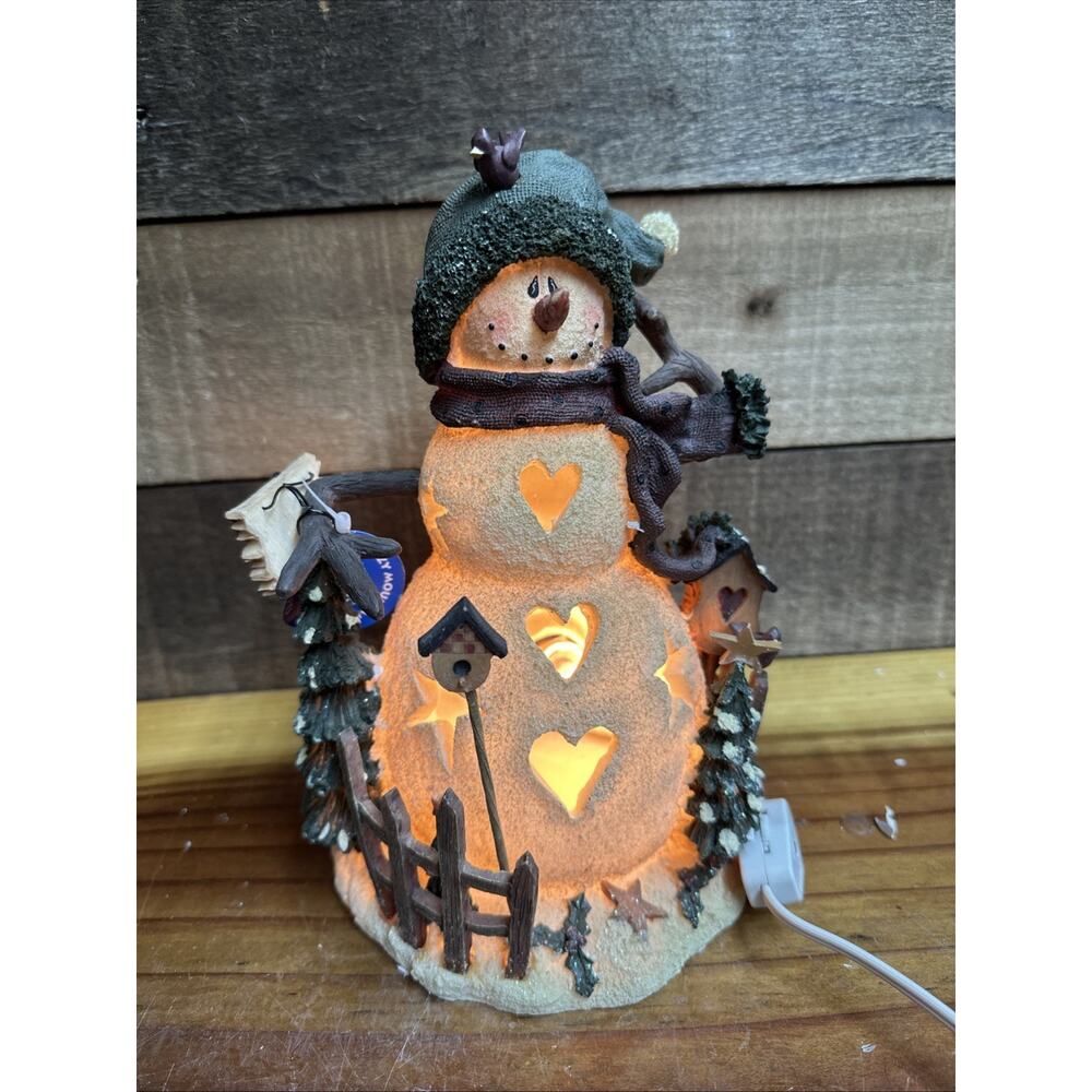 Crazy Mountain Snowman Light Heart Cutouts 9” In Box
